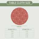 Christmas Round Fitted Tablecloth with Elastic for 40-44 Inch Tables Red Gold Snowflake Block Print Winter Fitted Table Cover Waterproof Holiday Theme Farmhouse Indoor Outdoor Patio Picnic Party