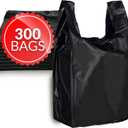 Reli. T-shirt Bags (300 Count) (Black) (11.5" x 6.5" x 21") - Black Plastic Bags (Plain) - Grocery, Shopping, Restaurants