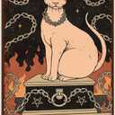 Vintage Cat Tin Sign Retro Tarot Card Metal Sign Poster Wall Art Decor Bathroom Dorm Room Home Decor - Devil