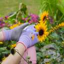 ANDANDA Kids Gardening Gloves, Nitrile Coated Children Yard Work Gloves with Grip, Suitable for Toddlers, Children, Girl, Boy (6XL(Age9-12), Purple)