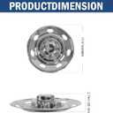 hightall 16 Wheel Simulators, Stainless Steel Trailer Hubcaps,Polished Surface,Bolts On Wheel Cover Set Compatible with Single Wheel Tandem Trailer 16In 8Lug 7 Oval Hh Dotliner, 16"For Single Wheel Tandem Trailer 16In 8Lug 7Oval