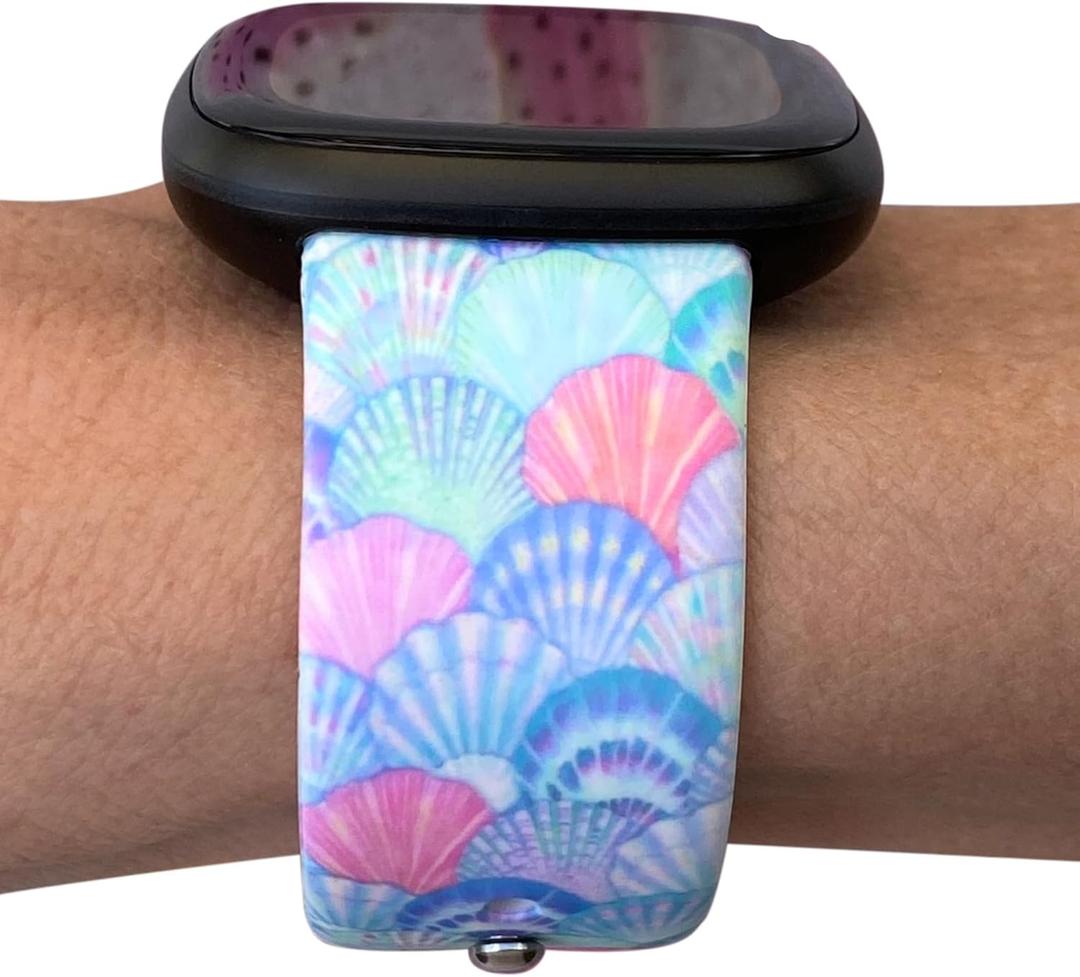 Smart Watch Bands for Women, Printed Silicone Watch Band Compatible with Fitbit Versa 3, Versa 4, Fitbit Sense & Sense 2, Soft Sport Ladies Watches Strap Replacement