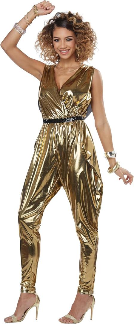 California Costumes Women's 70S Glitz N Glamour - Adult Costume Adult Costume, Gold, Small (Large)