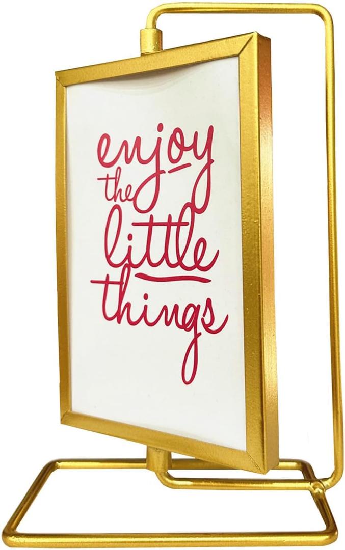 Rotatable Shape Vertical Photo Frame Golden Vintage Picture Frame Decorative Photo Frames Picture Display Frame (Rotatable) (Small)