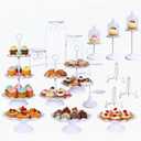 16 Pieces Cake Stands Metal Cupcake Holders Set for Graduation Party Dessert Table Wedding Baby Shower Birthday Tea Party Anniversary Christmas Antique European Decoration Fruits Snack Plate Tray