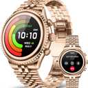 High-end Luxury Smart Watch for Men, Rotating Dial (Axe-Cut Bezel) Smartwatch, 1.32" AMOLED Display, Heart Rate, Blood Pressure, SpO2, Sleep Monitor, Stainless Steel Build, Compatible Android and iOS (Gold)