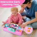 Baby DJ Table for Toddlers 1-3 with Music & Light, Musical Baby Piano Toys 6-9-12-18 Months Toddler Activity Table Music Instruments Learning Toys for 1 Year Old Girl First Birthday Gifts Age 0-2