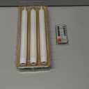 GenSwin Flameless White Taper Candles Flickering with 10-Key Remote, Battery Operated Led Warm 3D Wick Light Window Candles Real Wax Pack of 6, Christmas Home Wedding Decor(0.78 X 9.64 Inch)