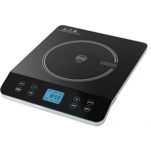 Crux Portable Induction Cooktop, Electric Hot Plate, Programmable Single Burner with Touchscreen LCD Display, Temperature Control, and Auto Shut Off, 1800 Watt, Black