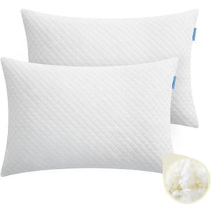 Memory Foam Toddler Pillow,20X14 Kids Pillow with Machine Washable Comfortable Pillowcase Rayon Derived from Bamboo, Adjustable Height Toddler Pillows for Sleeping 2-6 Years Old (2, White) (Standard)