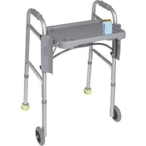 Drive Medical 10125 Walker Tray with Cup Holders, Gray