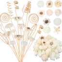 Cindeer 200 Pcs Reed Diffuser Sticks Set Include 10 Style 100 Pcs Natural Rattan Flower Reed 7 Style 100 Pcs Mixed Fragrance Diffuser Rattan Reed Fragrance Diffuser Replacement for Home Fragrance