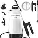 Battery Powered Electric Sprayer 2 Gallon Garden Pump Sprayer, Retractable Wand, 3 Mist Nozzles, USB Rechargeable Handle & Adjustable Shoulder Strap for Yard Lawn Planting