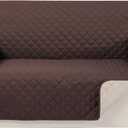 Reversible Loveseat Sofa Covers Couch Cover Furniture Protector(Loveseat,Chocolate/Beige) (Loveseat-Oversized(54"))