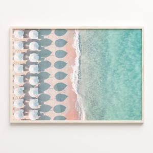 Colorful White Umbrellas Poster Print - Boho Wall Art Decor, Photo Wall Art for Home & Office (24x18 in | 60x45 cm, 1) Unframed)