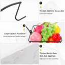Livabber Countertop Fruit Basket Bowl with Banana Hanger, Modern Standing Fruit Vegetable Bowl Storage, with Banana Tree Holder for Kitchen Dinning Table (Square Marble, Black)