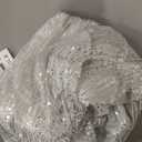 Women Sequin Tops 3/4 Sleeve Glitter Glitter Party Blouse V Neck Elegant Tops for Evening Party Top Women White M