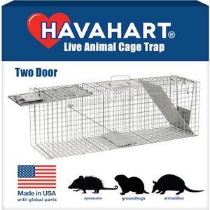 Havahart Large 2 Door Humane Catch and Release Live Animal Trap for Armadillos, Beavers, Bobcats, Small Dogs, Cats, Foxes, Groundhogs, Nutria, Opossums, Raccoons, Live Catch Trap for Stray Dogs 1045SR
