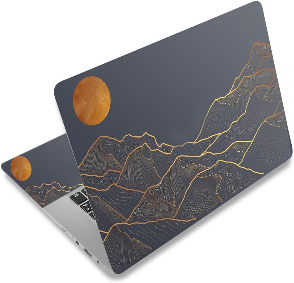 Laptop Decal Sticker Skin Cover, 11.612" 13" 13.3" 14" 15" 15.4" 15.6" Laptop Netbook Vinyl Skin Sticker Cover Art Notebook Protector (2 Wrist Pad Skins), Removable Reusable, Abstract Mountain