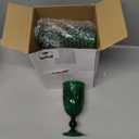 6 Pcs Plastic Goblets 7.5oz Vintage Goblet Plastic Wine Glasses Colored Retro Embossed Water Goblets for Wine Bar Juice Baby Shower Wedding Reception Grand Event Party (Dark Green)