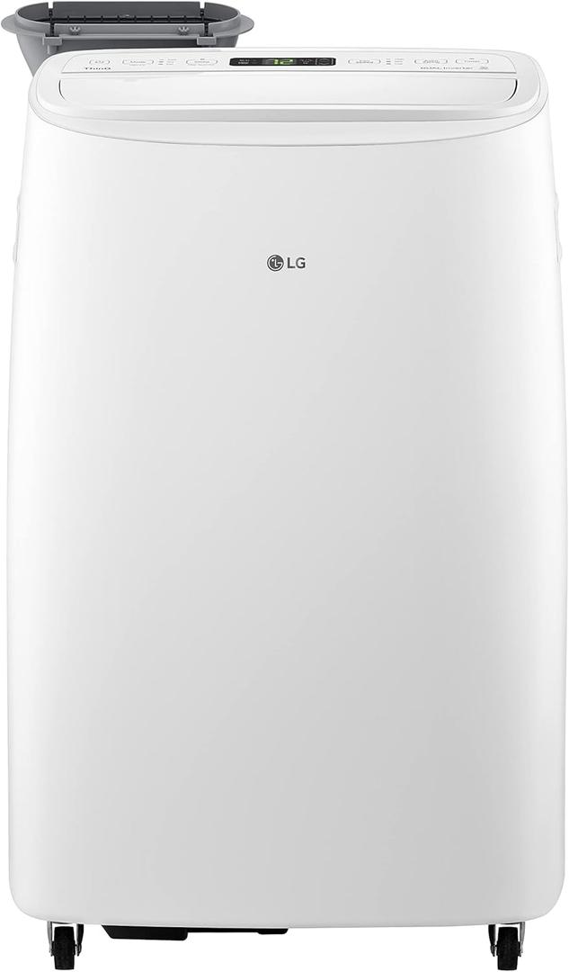 LG 10000 BTU SACC(14000 ASHRAE) Portable Air Conditioners with Dual Inverter Cools 450 Sqft Ultra Quiet & Easy Install WiFi App Medium & Large Room Air Conditioner AC Unit Home White LP1022FVSM
