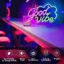 Good Vibe Neon sign Led Neon Lights Pink Wall Decor for Bedroom Led Sign USB Powered for Wall Decor Dimmable for Christmas Thanksgiving Birthday Party Girls Gifts