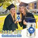 Phoncoo 16 Sets 2026 Graduation Table Decoration with LED Lights, Mason Jar Graduation Centerpieces for Tables with Grad Cap, Stickers for College High Middle School Grad Party Supplies Gifts(Blue)