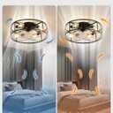 KDG 15.8 Retro Low Profile LED Ceiling Fans with Light, Reversible Ceiling Fans Flush Mount with Remote and 6 Speeds, E26 Base Buld for Bedroom, Dinning Room, Kids Room, Kitchen