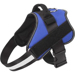 Bolux Dog Harness, No-Pull Reflective Dog Vest, Breathable Adjustable Pet Harness with Handle for Outdoor Walking - No More Pulling, Tugging or Choking (Blue, M) (Medium (Pack of 1))