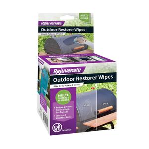 Rejuvenate Pre-Saturated Restorer Wipes Penetrating Formula Restores Shines and Protects Faded, Oxidized, Sun-Damaged Outdoor Surfaces, 4 Pack