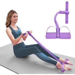 21 Fitness Resistance Bands-8 Tube Pedal Ankle Puller, Foot Pedal Resistance Band, Sit Up Exercise Equipment for Women Men Home Workouts, Yoga, and Resistance Training