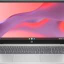 HP Chromebook 15a-nb0013dx Laptop for Student and Business, 15.6'' HD Display, Intel Processor N200, 8GB DDR5 RAM, 64GB eMMC, Up to 10H Long Battery Life, Chrome OS, Natural Silver