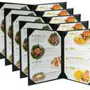 5 pcs of Restaurant Menu Covers Holders 8.5" X 11" Inches, Double View,Sold by Case,with Clear PVC Sheets for Paper Protection