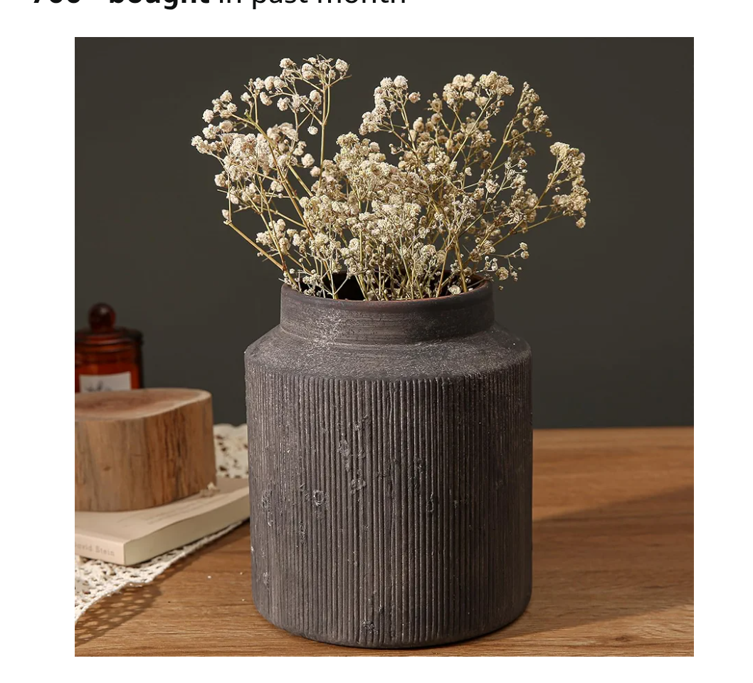 Rustic Vases for Home Decor. Ceramic Vase for Dining Table Decor. Terracotta Decorative Vase 6.1IN. ZSHLXM