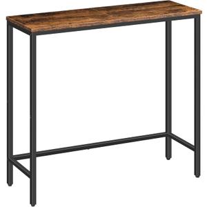 HOOBRO Narrow Console Table, 29.5" Small Entryway Table, Thin Sofa Table, Side Table, Display Table, for Hallway, Bedroom, Living Room, Foyer, Rustic Brown and Black BF75XG01