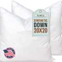 Pillowflex Synthetic Down Alternative Pillow Inserts for Shams - Comfy Pillows for Sleeping, Perfect Pillow & Best Sleeping Pillows, Handmade Down Alternative Throw Pillow Inserts - (20x20 Set of 2), 20 Inch By 20 Inch X 2