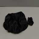 RedJoe 22 Momme 100% Mulberry Silk Bonnet Hair Wrap for Sleeping, Adjustable Silk Scrunchies Sleep Cap for Women Men Hair Care, Head Scarf Night Caps with Elastic Stay On Head, 1Pc(Black,Black)