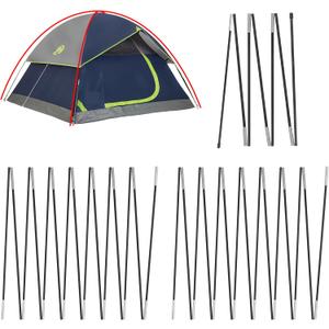 3 PCS Tent Poles Replacement for Coleman 6 Person Sundome Camping Tent, Camping Tent Accessories for Coleman Room Tent, Pre-Assembled Replacement Poles