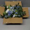 Lvydec 2 Pack Artificial Peony Flower Garland - 6ft Silk Peony Vine Willow Leaves and Eucalyptus Garland White Arch Flower Vine for Wedding Party Table Decoration (Blue)