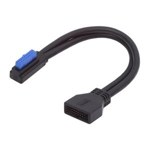 cablecc 5Gbps USB 3.0 20Pin 19Pin Male Low Profile Right Angled to Female Extension Cable 90 Degree for Motherboard