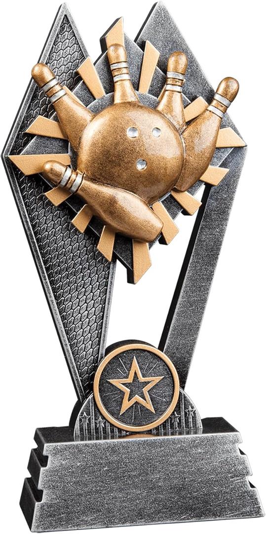 Express Medals Various Sport Styles of 7 Inch Sun Ray Style Award Trophy Cups Trophies Prize Gift Champion Winner 1st Place (Bowling)