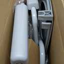 Drive Medical 11148-1 Folding Steel Bedside Commode Chair, Portable Toilet, Supports Individuals Weighing Up To 350 Lbs, with 7.5 Qt. Bucket and 13.5 Inch Seat, Grey