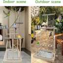 Hamiledyi 4 Layers Large Bird Playground 32" H Pet Parrot Playstand Gym Perch Wood Playpen for Parakeets Lovebirds Conure Cockatiel Cockatoos Finch Budgies or Other Small and Medium Sized Birds