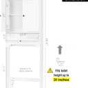 Spirich Over The Toilet Storage Cabinet, Bathroom Above Toilet Storage Cabinet with Doors and Adjustable Shelves, White, 27.3" X 7.87" X 65.12"