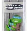 NECA Scalers - 2" Characters - TMNT "Leonardo" And "Raphael" Toy Figures With Custom Earbuds 2 Pack