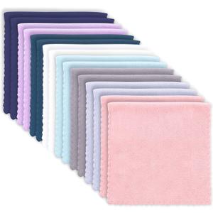 16 Pack Baby Washcloths burp cloths - 20" x 10" - Luxury Multicolor Coral Fleece - Extra Absorbent and Soft Wash Clothes for Newborns, Infants and Toddlers - Suitable for Sensitive Skin and New Born