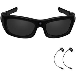 eovas Camera Sunglasses Video Glasses Camera Bluetooth Glasses Camera UV Protection Polarized Lens Sport Action Glasses for Travel, Outdoor, Cycling, Driving