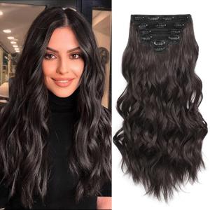 Synthetic Clip in Hair Extensions, 6 PCS Natural & Soft Hair & Blends Well Hair Extensions, Dark Brown Long Wavy Hairpieces(20inch, 6pcs, Dark Brown) Synthetic Clip in Hair Extensions, 6 PCS Natural & Soft Hair & Blends Well Hair Extensions, Dark Brown Long Wavy Hairpieces(20inch, 6pcs, Dark Brown)