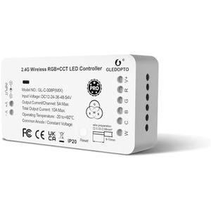 GLEDOPTO ZigBee 3.0 RGBCCT LED Strip Controller Pro RGB Color and Warm White Cold White Light Mix PWM Dimming Smart Phone App Voice Control Work with Hub Bridge (ZigBee Hub Required)