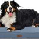 Outdoor Extra Large Dog Crate Bed, XXL Waterproof Dog Bed for Giant Breeds Dogs, 47x29 Inch Orthopedic Egg Crate Foam Pet Mat with Removable Cooling Cover, Blue